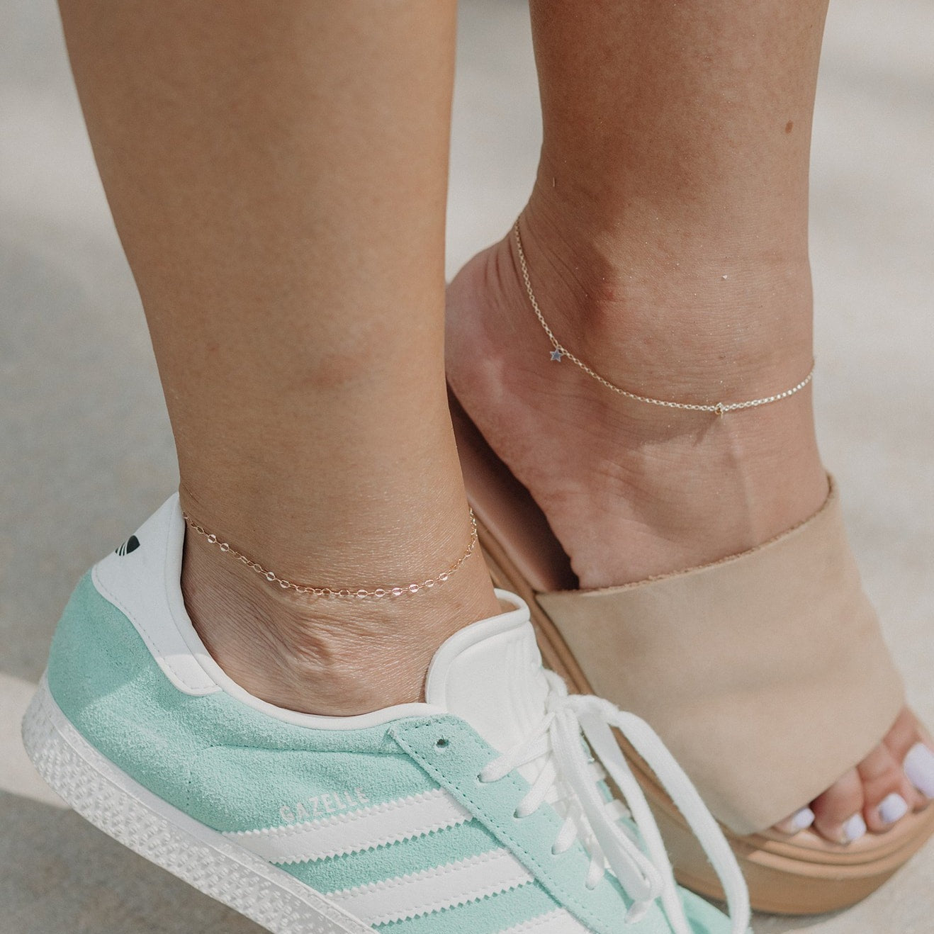 14k gold permanent anklet