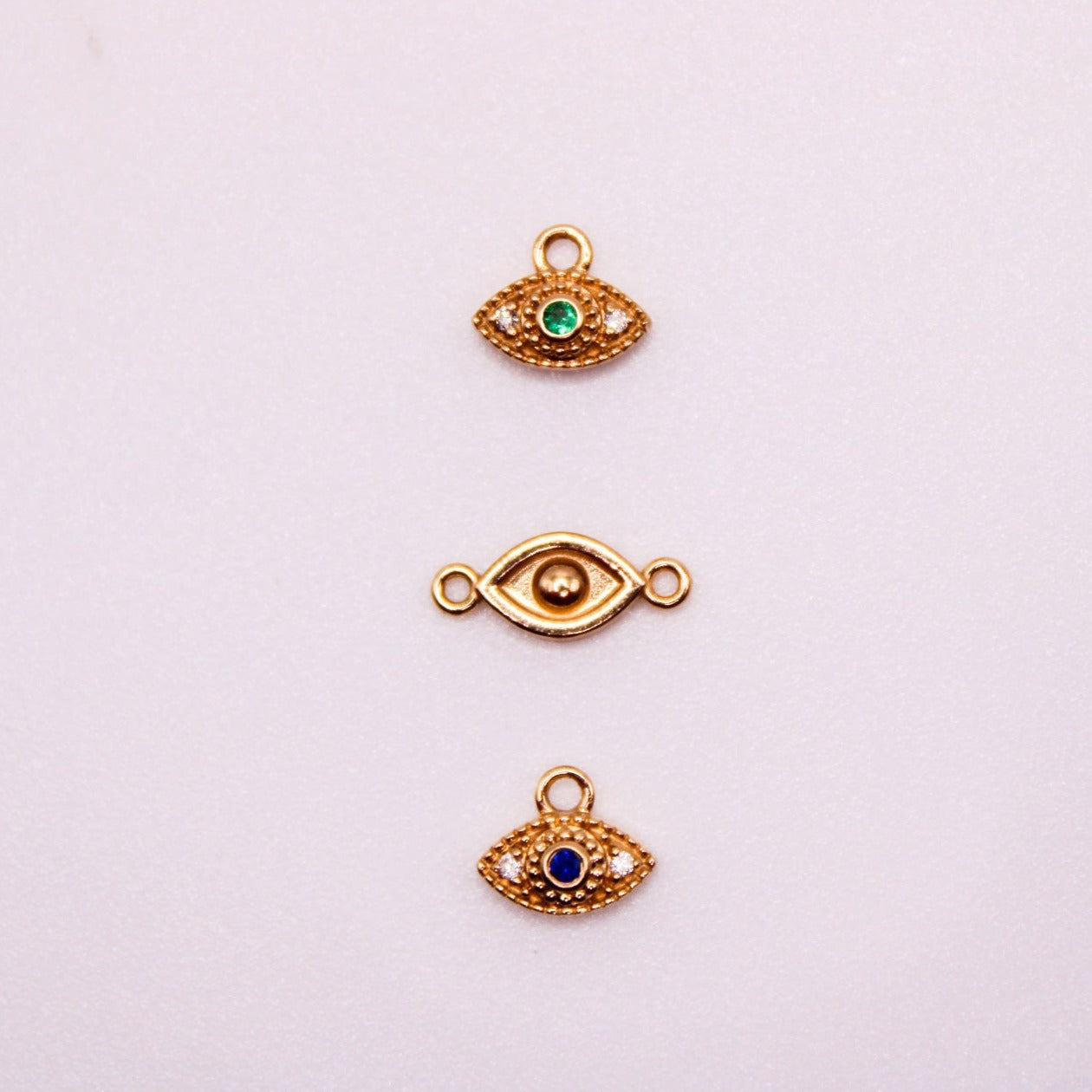 14k gold evil eye charms for permanent jewelry