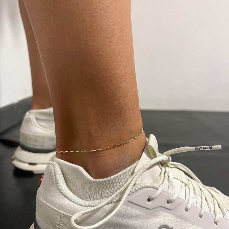 14k gold permanent anklet