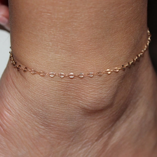 14k gold permanent anklet